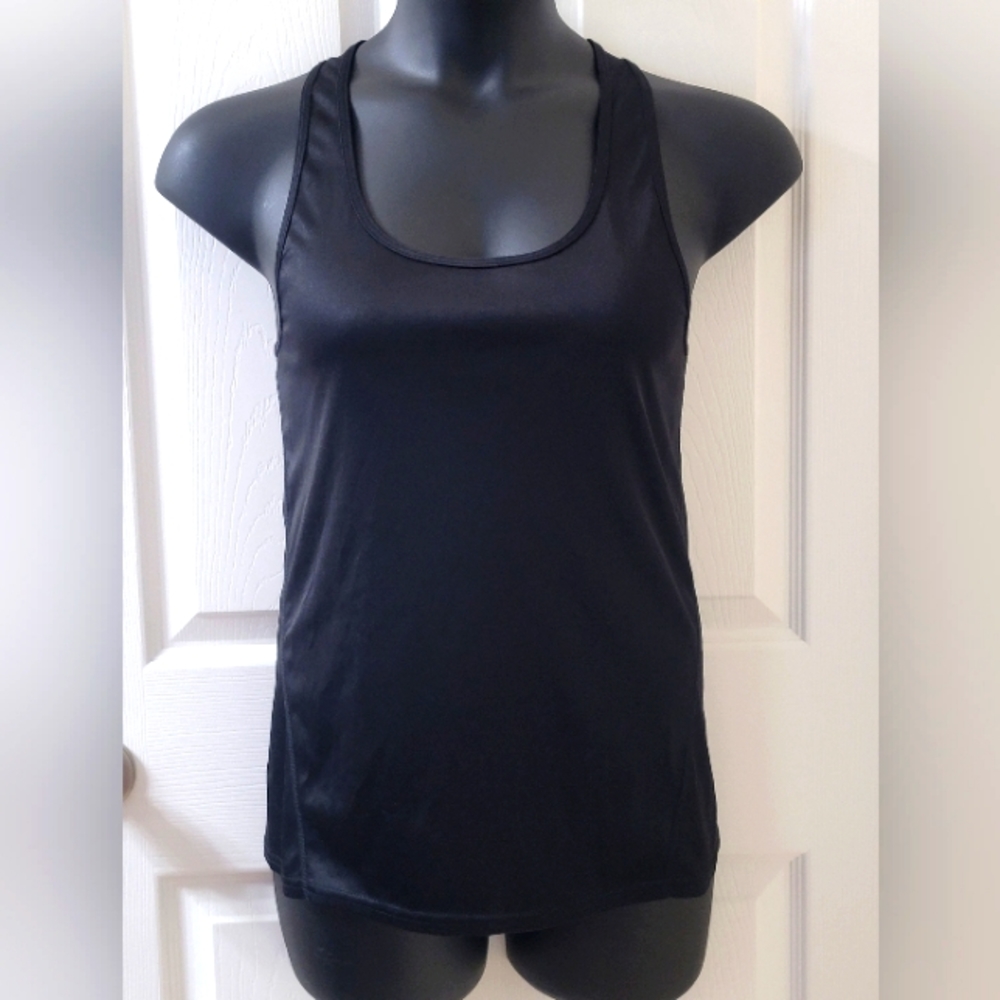 Black Scoop Neck Desi Workout Running Race Yoga Tank Tops